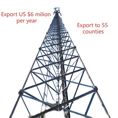 3 पैरों वाला ट्यूबलर सीमलेस स्टील 20 30 40M गैल्वेनाइज्ड 5G जीएसएम सीडीएमए आईएसपी टेलीकॉम टॉवर