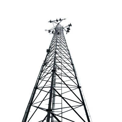 संक्षारण प्रतिरोधी 3-पैर वाले ट्यूबलर टावर GSM माइक्रोवेव संचार दूरसंचार प्रसारण टावर