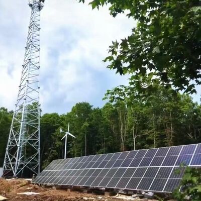 3 Leg Tubular Solar Powered Telecommunication Tower Off-Grid Hybrid Power For Remote Rural Area