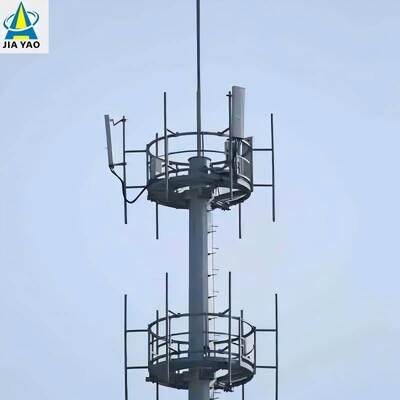 शॉपिंग मॉल 5G बेस स्टेशन के लिए 30M लाइटनिंग प्रोटेक्शन मोनोपोल टॉवर