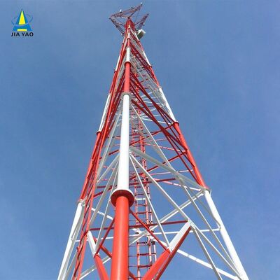 60M Hot Dip Galvanized 3 Tube Tower Low Wind Drag For Riverside 5G Coverage