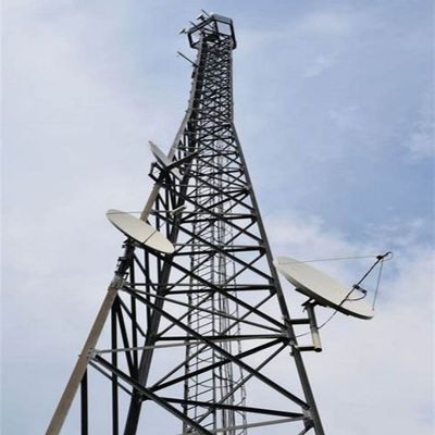 72 मीटर 4 पैर स्टील जाली कोणीय मोबाइल दूरसंचार टॉवर ASTM A36 A572 Gr50