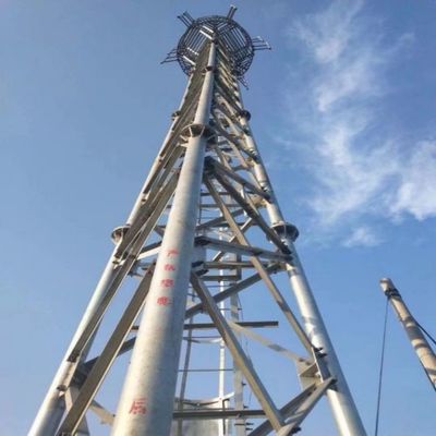 10 - 60M गैल्वेनाइज्ड ट्यूबलर स्टील टॉवर वाईफाई सिग्नल बीटीएस टेलीविजन 3 पैर ट्यूबलर स्टील टॉवर