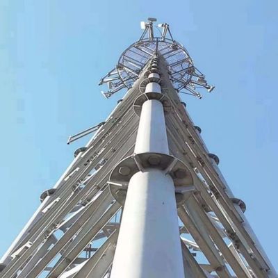 30 मीटर पाइप वाईफाई 3 पैर ट्यूबलर स्टील टॉवर जाली निर्बाध मस्त माइक्रोवेव संचार एंटीना टॉवर