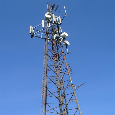 3 पैरों वाला ट्यूबलर स्टील टॉवर मोबाइल नेटवर्क 4G 5G सिग्नल रेडियो ट्रांसमिशन टॉवर