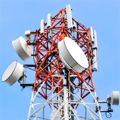 वाईफाई ट्रांसमीटर स्व-समर्थन एंटीना टॉवर सौर ऊर्जा इस्पात उपग्रह 4 पैर जस्ती इस्पात टॉवर