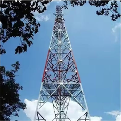 28-50 एम एंटीना 3 पैर जस्ती स्टील जाली टॉवर दूरसंचार ट्यूब कोणीय मोबाइल संचार टॉवर