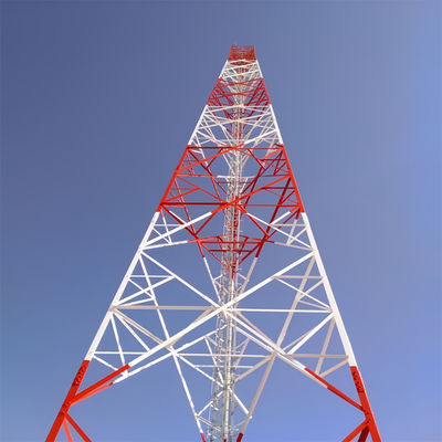 उच्च संकल्प त्रिभुज रेडियो दूरसंचार 3 पैर ट्यूबलर स्टील टॉवर 40M/S