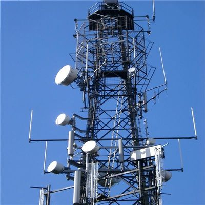 60 मीटर 4 पैर गैल्वेनाइज्ड सेल्फ स्टैंडिंग एंटीना टॉवर कोण प्रसारण माइक्रोवेव रेडियो उच्चतम संचार टॉवर