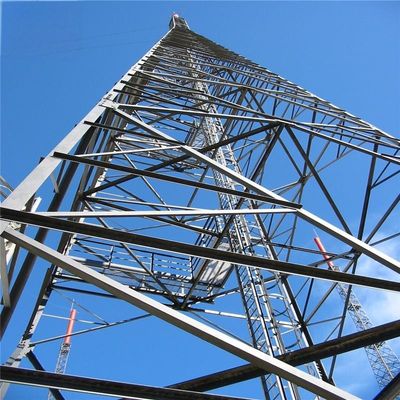 60 मीटर 4 पैर गैल्वेनाइज्ड सेल्फ स्टैंडिंग एंटीना टॉवर कोण प्रसारण माइक्रोवेव रेडियो उच्चतम संचार टॉवर