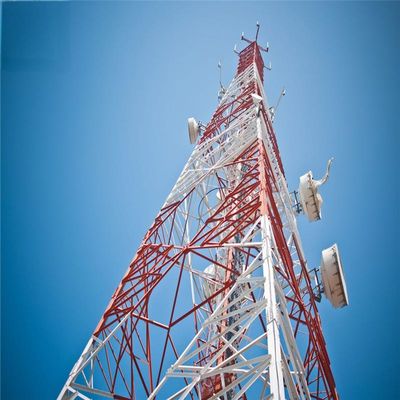 निर्माता 4-पैर वाला स्टील पाइलन 5 किमी वाईफाई ट्रांसमीटर और रिसीवर कोणीय जाली माइक्रोवेव वायरलेस सपोर्ट रेडियो टॉवर