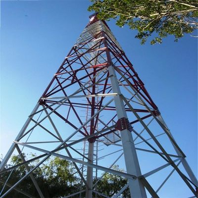 60 डिग्री कोण 4 पैरों वाला कोणीय स्व-समर्थन जाली टॉवर स्टील संचार टॉवर