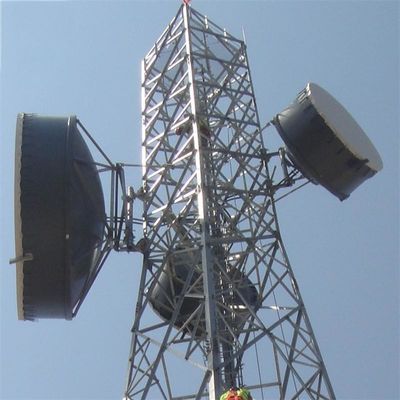 72 मीटर 4 पैर स्टील जाली कोणीय मोबाइल दूरसंचार टॉवर ASTM A36 A572 Gr50