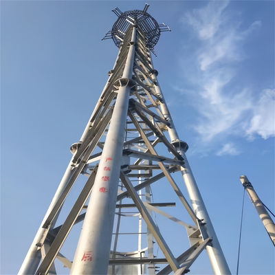 30 मीटर ऊंची मस्त स्टील ग्रिड दूरसंचार ट्यूबलर स्टील टॉवर एंटीना टॉवर