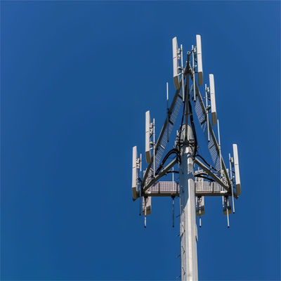 20m-50m स्व-समर्थन एंटीना मस्तूल गर्म डुबकी जस्ती उच्च मस्तूल एकाधिकार
