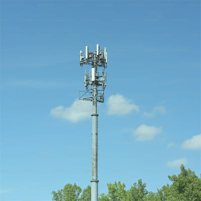 A36 Astm With Inner Climbing Ladder सेल मस्त बेस स्टेशन गैल्वेनाइज्ड स्ट्रैपिंग एंटीना जीएसएम मोनोपोल टॉवर