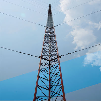 जीएसएम 20 25 एम 30 एम गाइड वायर टावर त्रिकोण मस्त लटकन स्टील टावर