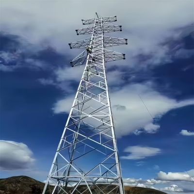 110KV 220KV गर्म डुबकी जस्ती बड़ी बिजली लाइन टावर उच्च वोल्टेज विद्युत टावर