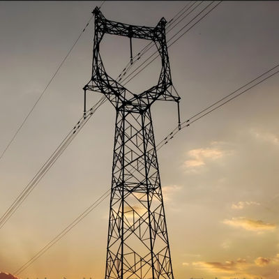 110KV 220KV गर्म डुबकी जस्ती बड़ी बिजली लाइन टावर उच्च वोल्टेज विद्युत टावर