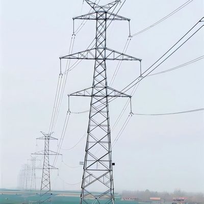 35kv डबल सर्किट पिलन पावर इलेक्ट्रिक ट्रांसमिशन टॉवर जस्ती स्टील धातु के एकाधिकार टॉवर