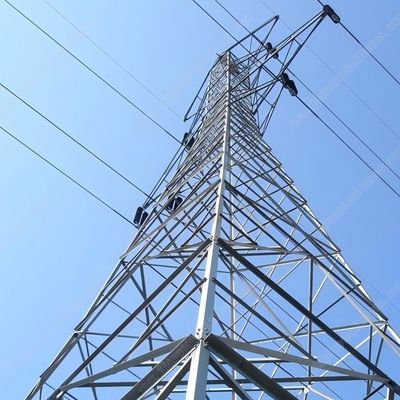35kv डबल सर्किट पिलन पावर इलेक्ट्रिक ट्रांसमिशन टॉवर जस्ती स्टील धातु के एकाधिकार टॉवर