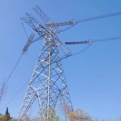 35kv डबल सर्किट पिलन पावर इलेक्ट्रिक ट्रांसमिशन टॉवर जस्ती स्टील धातु के एकाधिकार टॉवर