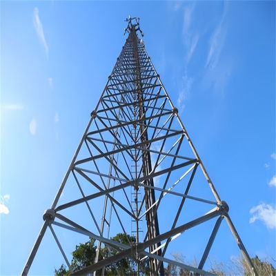 3 पैरों वाला ट्यूबलर स्टील टॉवर मोबाइल नेटवर्क 4G 5G सिग्नल रेडियो ट्रांसमिशन टॉवर
