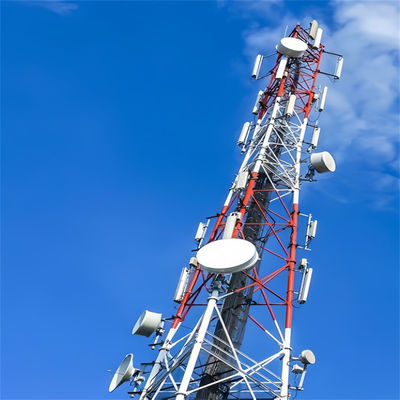 3 पैरों वाला ट्यूबलर स्टील टॉवर मोबाइल नेटवर्क 4G 5G सिग्नल रेडियो ट्रांसमिशन टॉवर