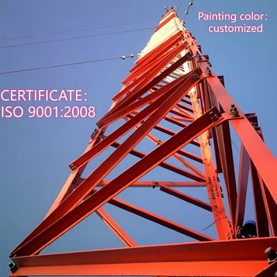 3 पैरों वाला कोणीय स्टील टावर संचार टावर Q235 स्टील 25 मीटर LTE नेटवर्क मौसमरोधी ग्रामीण क्षेत्र