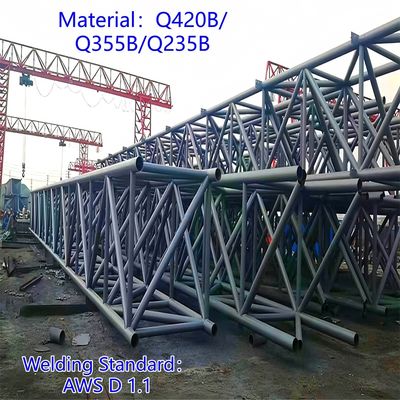 तीन ट्यूब टेलीकॉम टावर कार्बन स्टील 33 मीटर एलटीई सिग्नल ग्रामीण क्षेत्र हवा प्रतिरोधी