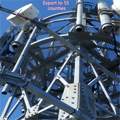 3 पैरों वाला कोणीय इस्पात टावर संचार टावर Q355 इस्पात 28 मीटर मोबाइल नेटवर्क हवा प्रतिरोधी तटीय क्षेत्र