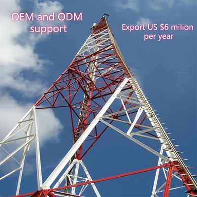 3 पैरों वाला कोणीय इस्पात टावर संचार टावर Q355 इस्पात 28 मीटर मोबाइल नेटवर्क हवा प्रतिरोधी तटीय क्षेत्र