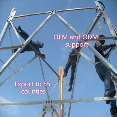 3 पैरों वाला कोणीय इस्पात टावर संचार टावर Q355 इस्पात 28 मीटर मोबाइल नेटवर्क हवा प्रतिरोधी तटीय क्षेत्र