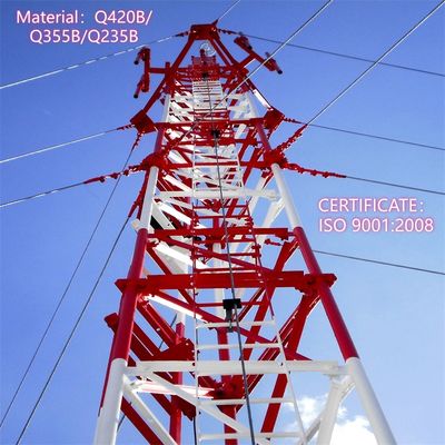 गाइ रस्सी सेल टॉवर उच्च शक्ति स्टील 35 मीटर मोबाइल नेटवर्क उपनगरीय क्षेत्र हवा प्रतिरोधी