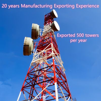 दूरसंचार के लिए 80 मीटर ग्रिड चार पैरों वाले स्व-समर्थन वाले इस्पात दूरसंचार टॉवर