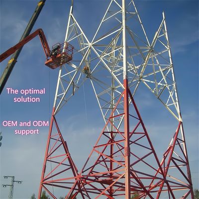 12m 30m 45m 4 पैरों वाला कोणीय स्टील स्व-समर्थन जीएसएम सीडीएमए एलटीई आईएसपी एंटीना टेलीकॉम बीटीएस आसानी से स्थापित जाली टॉवर