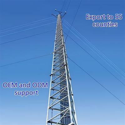 बाहरी स्थापना और भारी भार वहन अनुप्रयोगों के लिए उपयुक्त संक्षारण प्रतिरोधी तीन टांगों वाला स्टील टावर