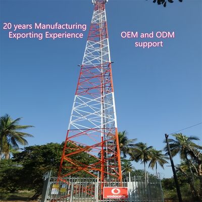 स्व-समर्थन गल्वानाइज्ड कोणीय इस्पात 3 पैरों वाला टॉवर 40 मीटर प्रसारण संकेत संक्षारण प्रतिरोधी औद्योगिक पार्क