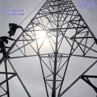 स्व-समर्थन गल्वानाइज्ड कोणीय इस्पात 3 पैर टावर