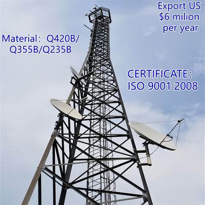 5 10 15 20 25 30 एम स्व-समर्थन जस्ती कोणीय इस्पात 3 पैर टावर