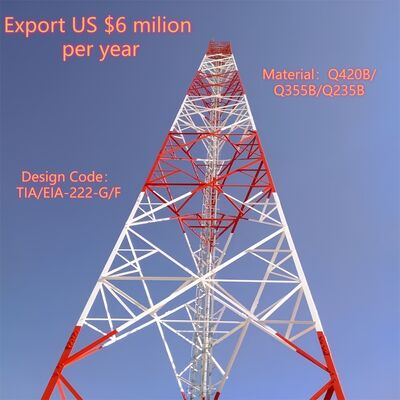 5 10 15 20 25 30 एम स्व-समर्थन जस्ती कोणीय इस्पात 3 पैर टावर