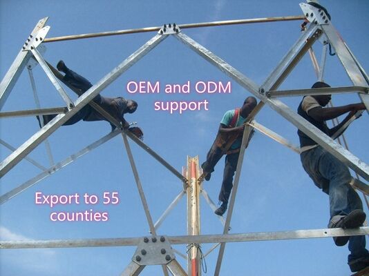 5 10 15 20 25 30 एम स्व-समर्थन जस्ती कोणीय इस्पात 3 पैरों वाला टॉवर 5-100M