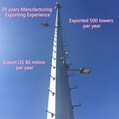 10 एम 30 एम 45 एम 60 एम कॉम्पैक्ट हॉट डिप गैल्वेनाइज्ड मोनोपोल टॉवर 5 जी वाईफाई दूरसंचार छत संचार एंटेना