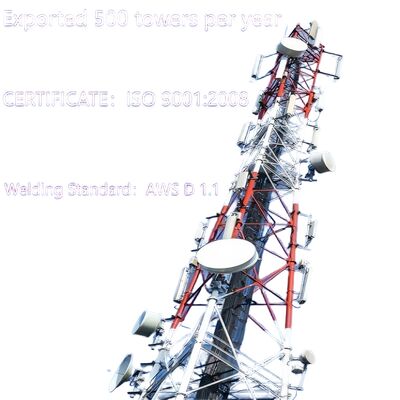 3 पैरों वाला ट्यूबलर सीमलेस स्टील 20 30 40M गैल्वेनाइज्ड 5G जीएसएम सीडीएमए आईएसपी टेलीकॉम टॉवर