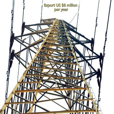 टिकाऊ जस्ती स्टील पावर ट्रांसमिशन टॉवर 66KV 132KV मल्टी सर्किट इलेक्ट्रिकल ग्रिड मस्तूल