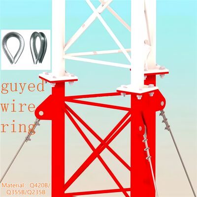 10 20 30 40 50 65 मीटर 3 पैर वाला तार मौसम प्रतिरोधी जस्ती इस्पात 4G 5G माइक्रोवेव वाईफाई दूरसंचार संचरण टॉवर