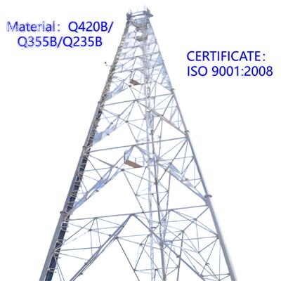 30M 55M 80M Hot Dip Galvanized 3 Leg Tubular Steel Free Standing Gsm Cdma Cellular Communication Antenna Mast