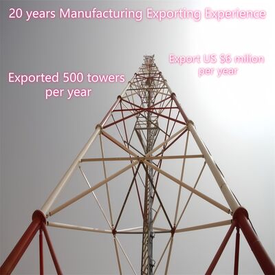संक्षारण प्रतिरोधी 3-पैर वाले ट्यूबलर टावर GSM माइक्रोवेव संचार दूरसंचार प्रसारण टावर