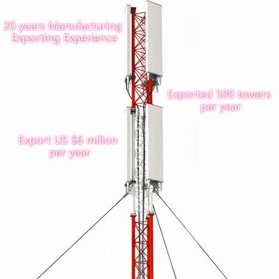 ANSI/TIA-222-G-H-F डिजाइन कोड के आधार पर न्यूनतम संरचनात्मक सामग्री के उपयोग के साथ अधिकतम ऊंचाई के लिए डिज़ाइन किया गया गाइड वायर टॉवर