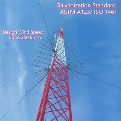 20m-60m Wireless Communication Price Iron Telecom Guyed Wire 5g Radio Antenna WiFi ISP Internet Tower for Sale